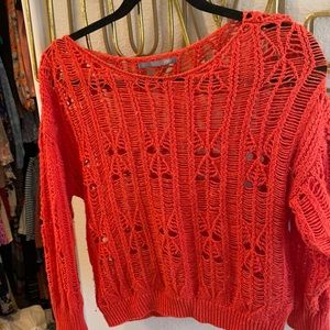 Coral red sweater top